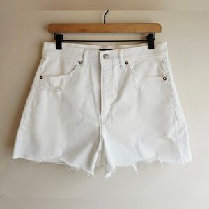 Express White Mom Shorts Super High Rise